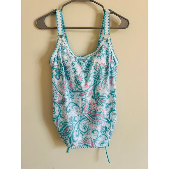 Womens Teal and Pink Tankini - Picture 7 of 8
